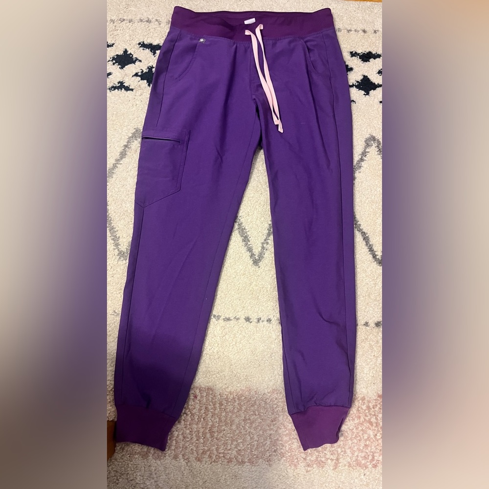 Figs scrubs, purple joggers S